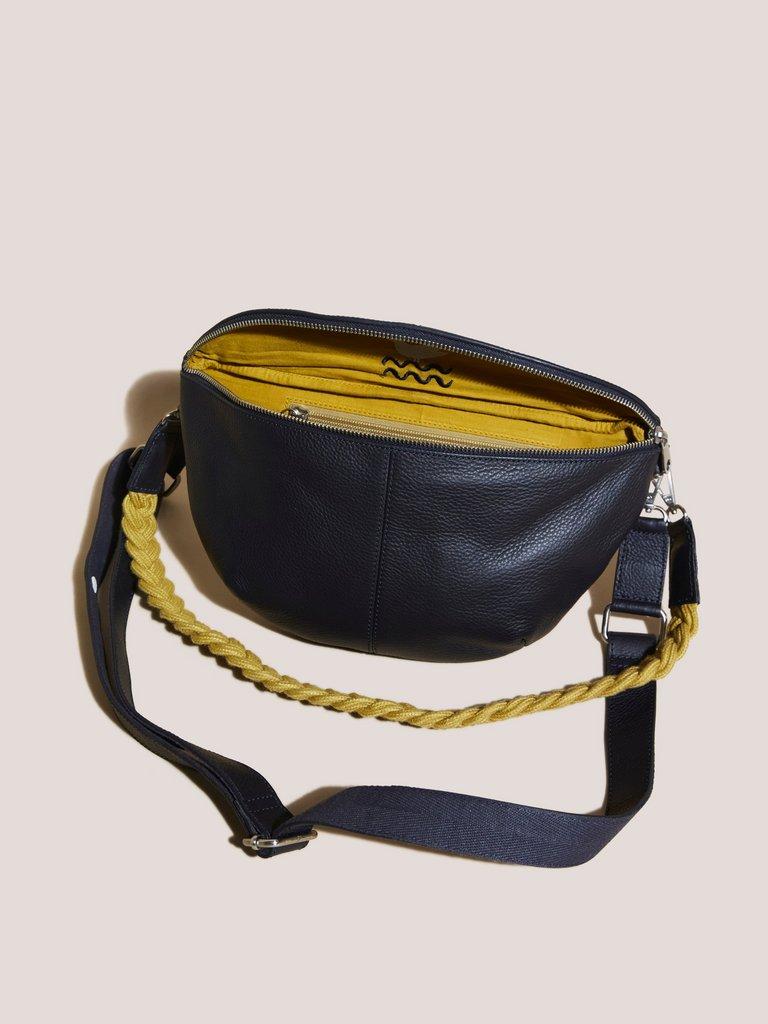 Sebby Leather Sling Bag in DARK NAVY - FLAT BACK