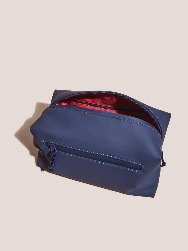 Rubberised Washbag in DARK NAVY - FLAT DETAIL