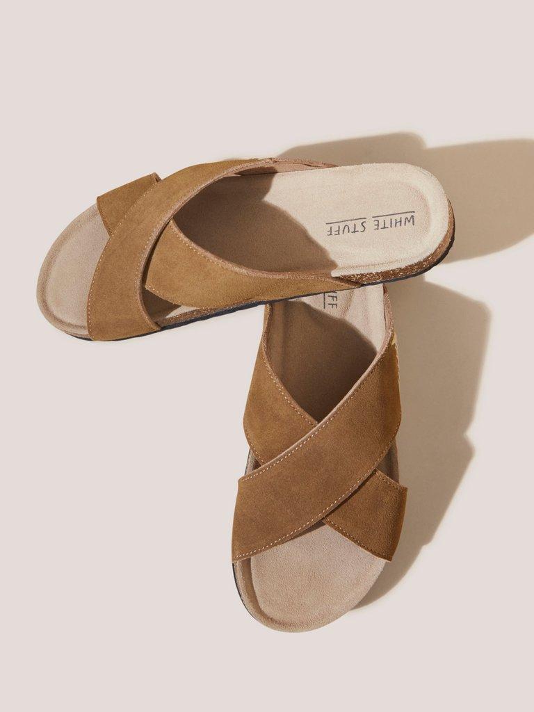 Crossover Footbed Sandal in MID TAN White Stuff