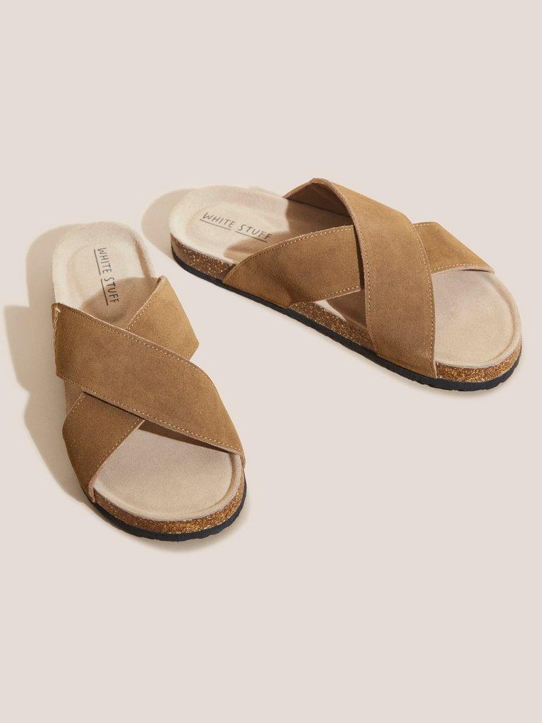 Crossover Footbed Sandal in MID TAN - FLAT FRONT