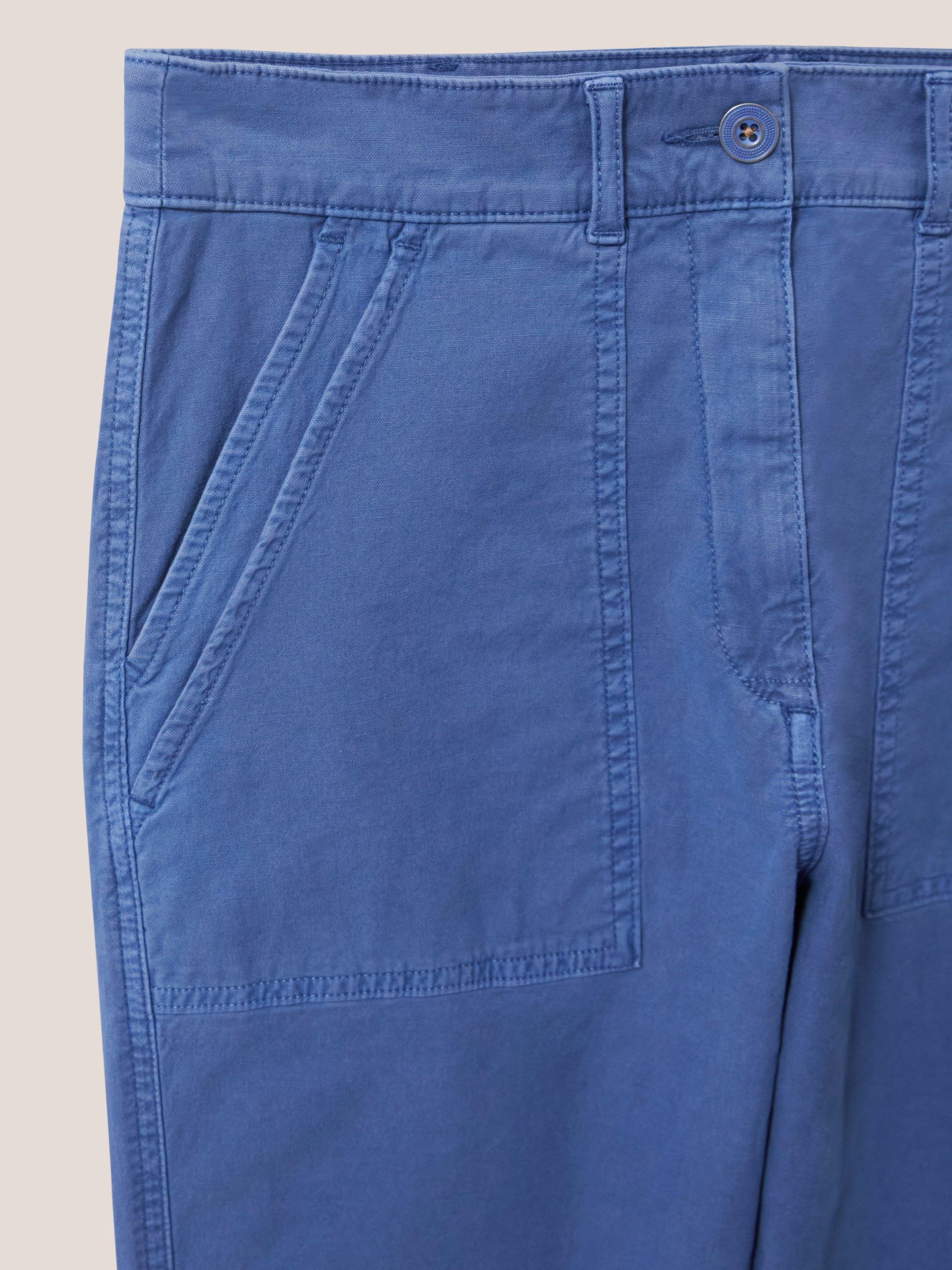 Twister Chino in MID BLUE - FLAT DETAIL