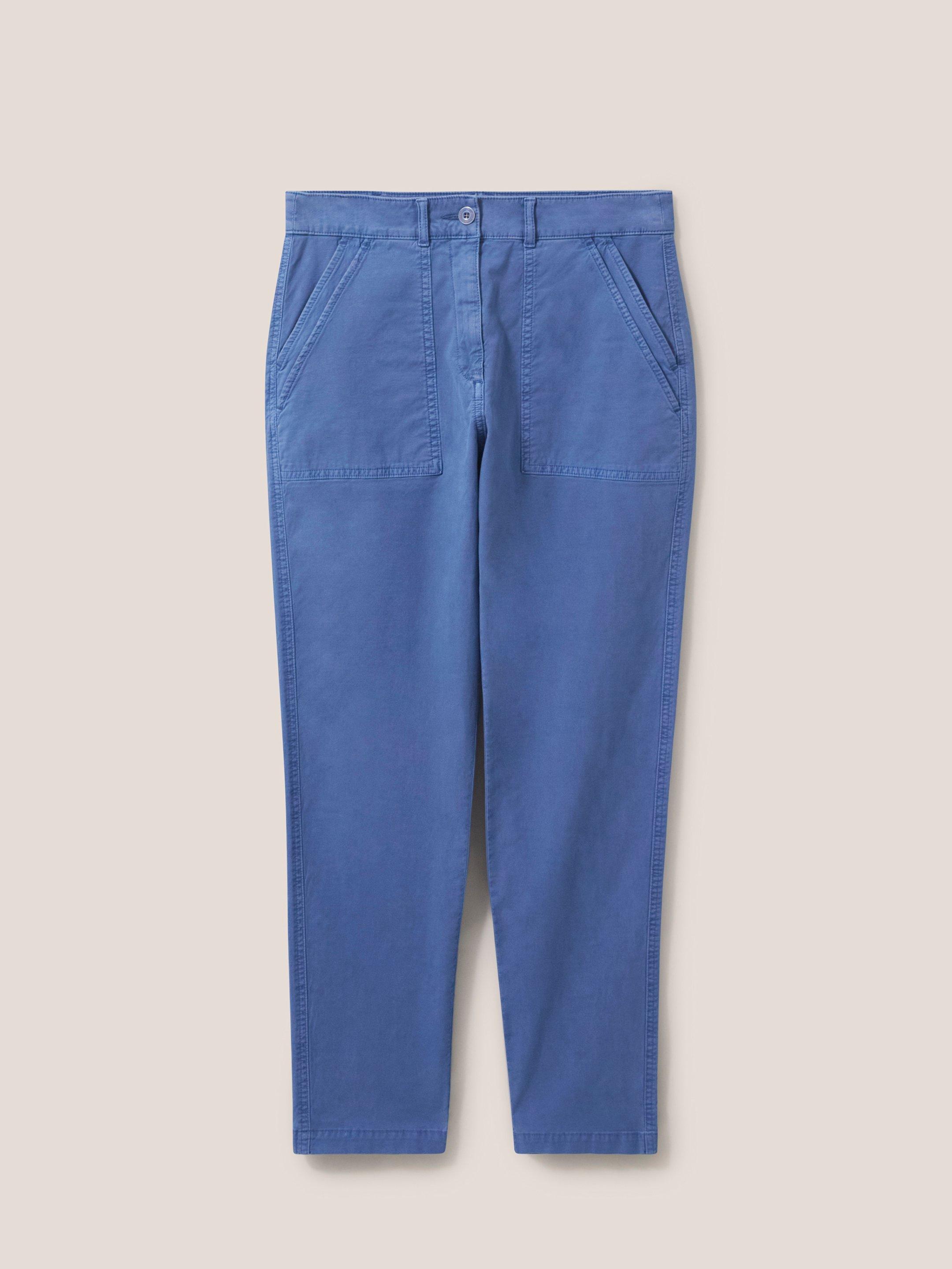 Twister Chino in MID BLUE - FLAT FRONT