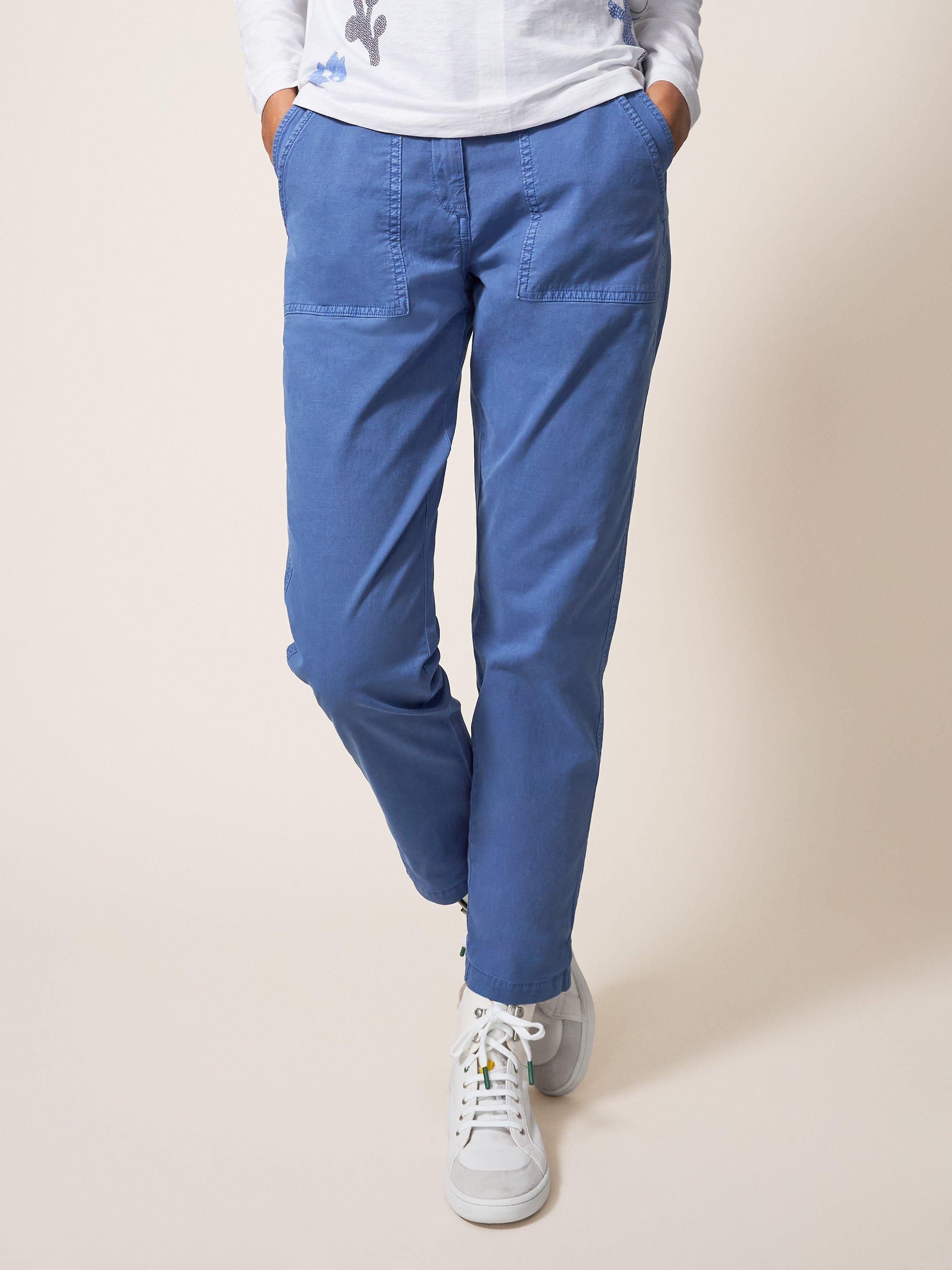 Twister Chino in MID BLUE - MODEL FRONT