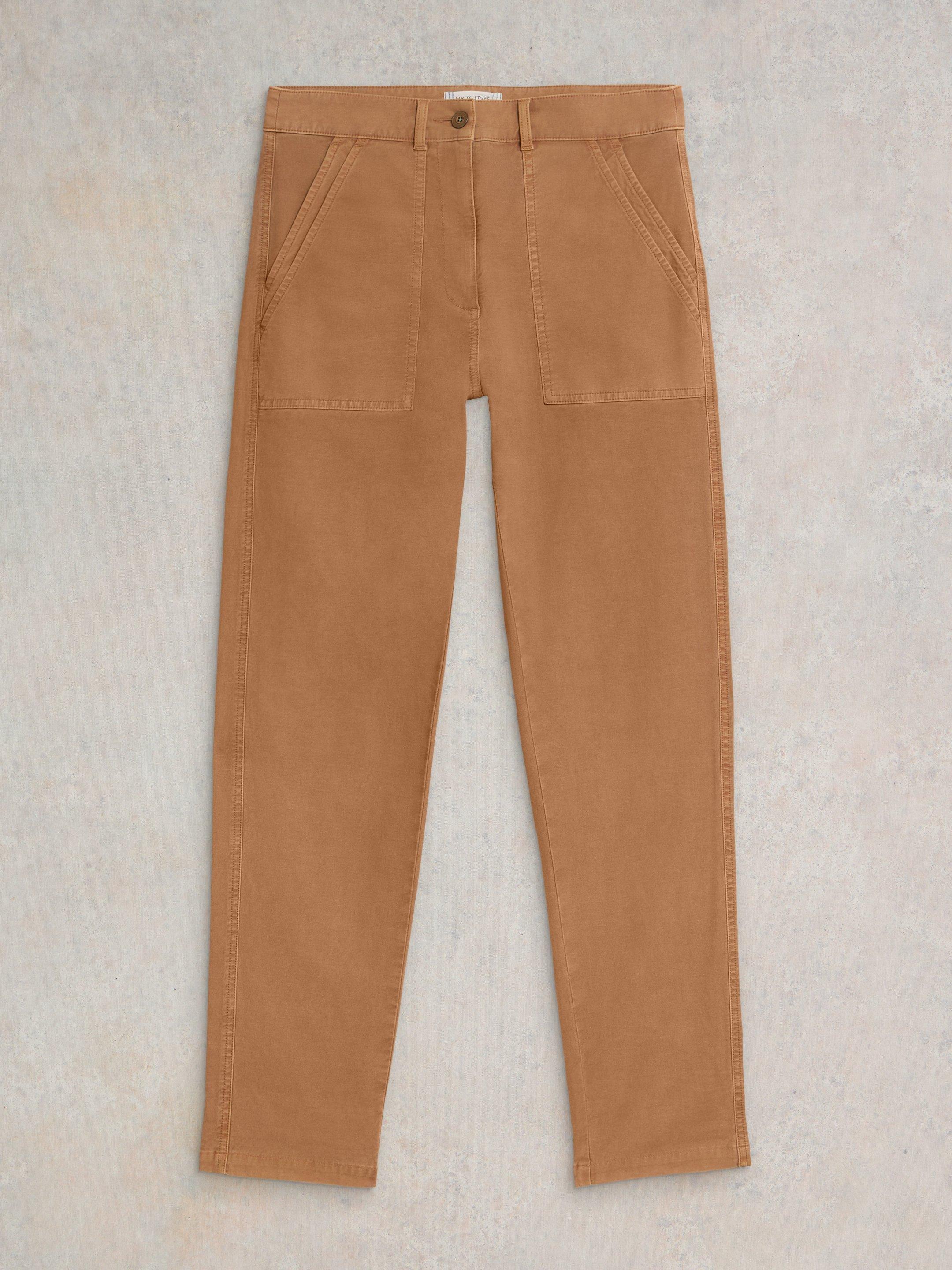 Twister Chino in MID TAN - FLAT FRONT