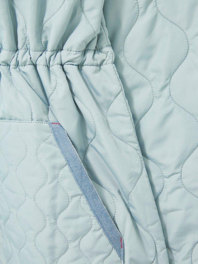 Maddison Quilted Coat in MID BLUE - FLAT DETAIL