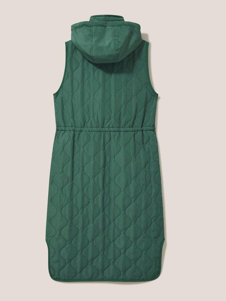 Maddison Quilted Gilet in MID GREEN - FLAT BACK