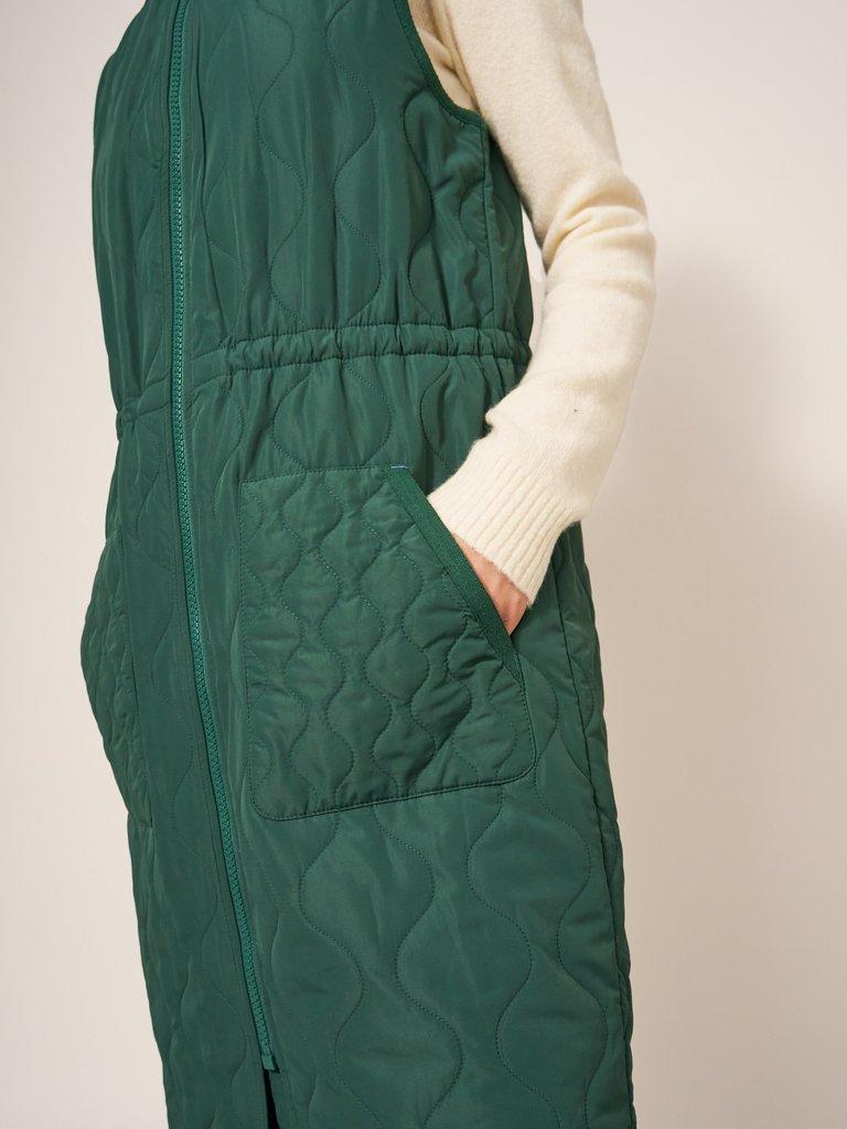 Maddison Quilted Gilet in MID GREEN | White Stuff