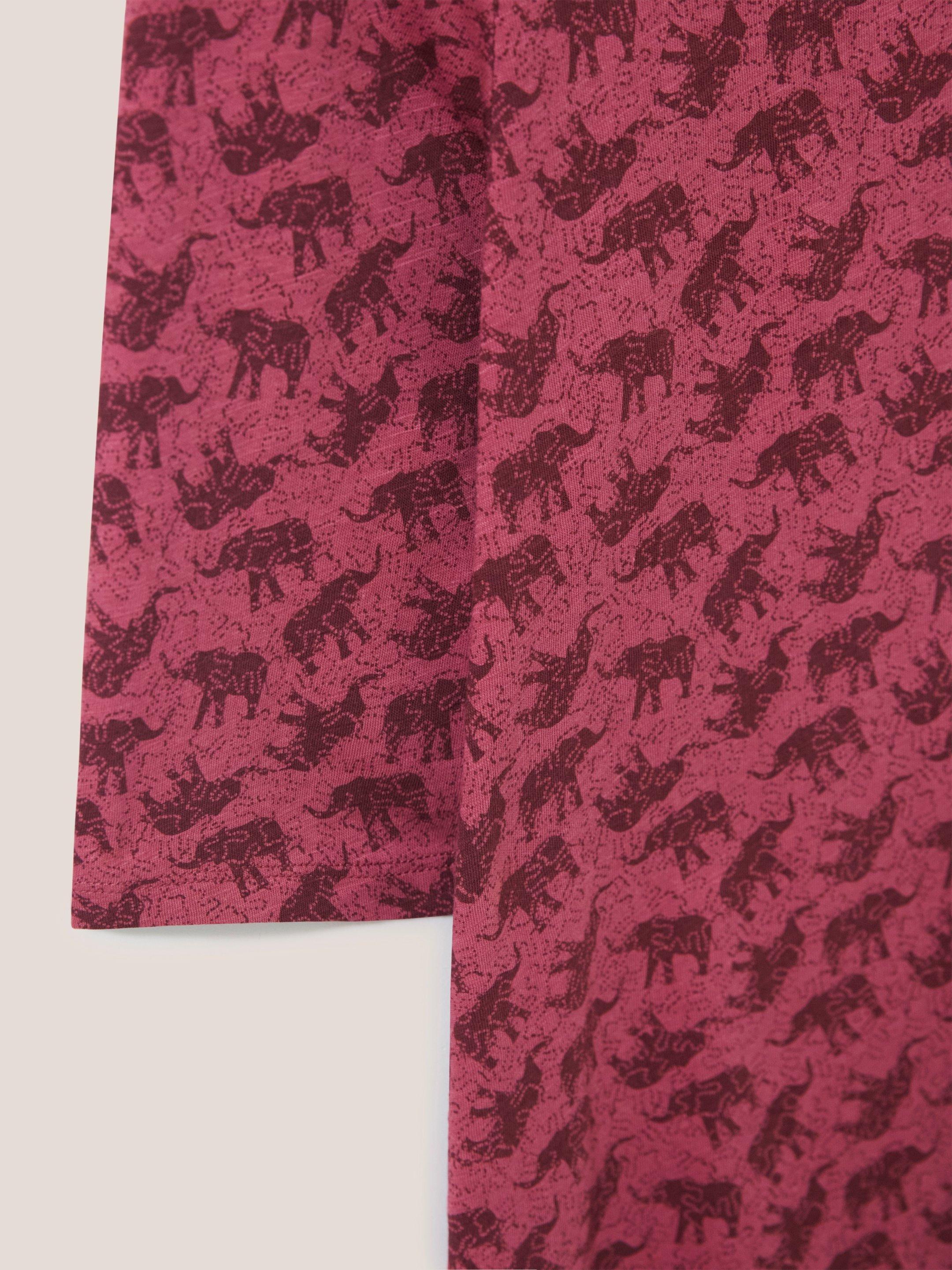 Weaver Jersey Tee in PLUM MLT - FLAT DETAIL