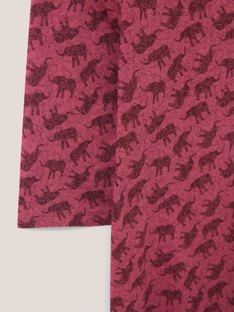 WEAVER JERSEY ROUND NECK TEE in PLUM MLT - FLAT DETAIL