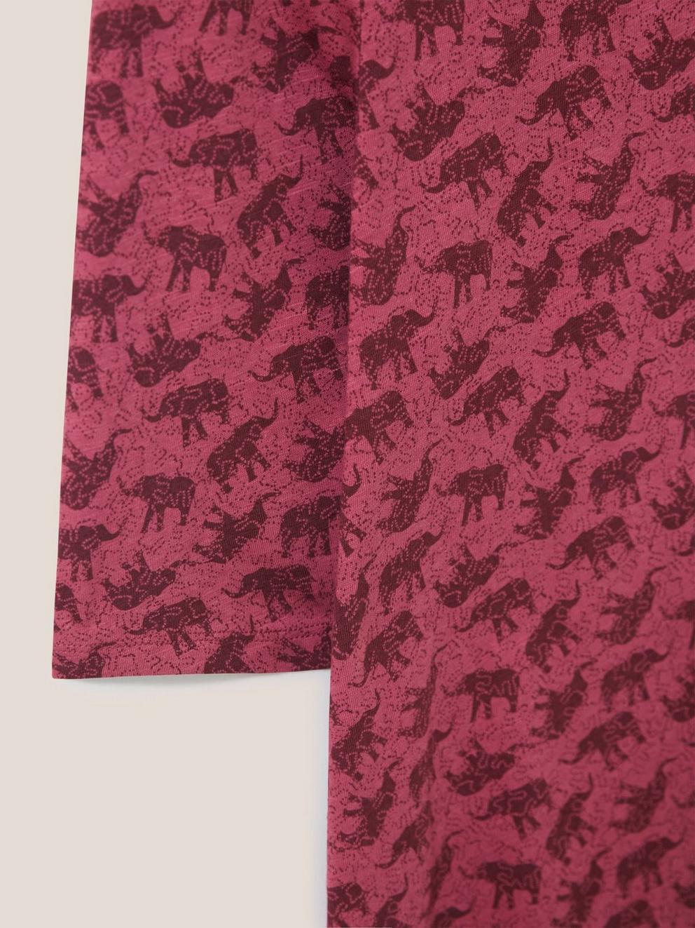 WEAVER JERSEY ROUND NECK TEE in PLUM MLT - FLAT DETAIL