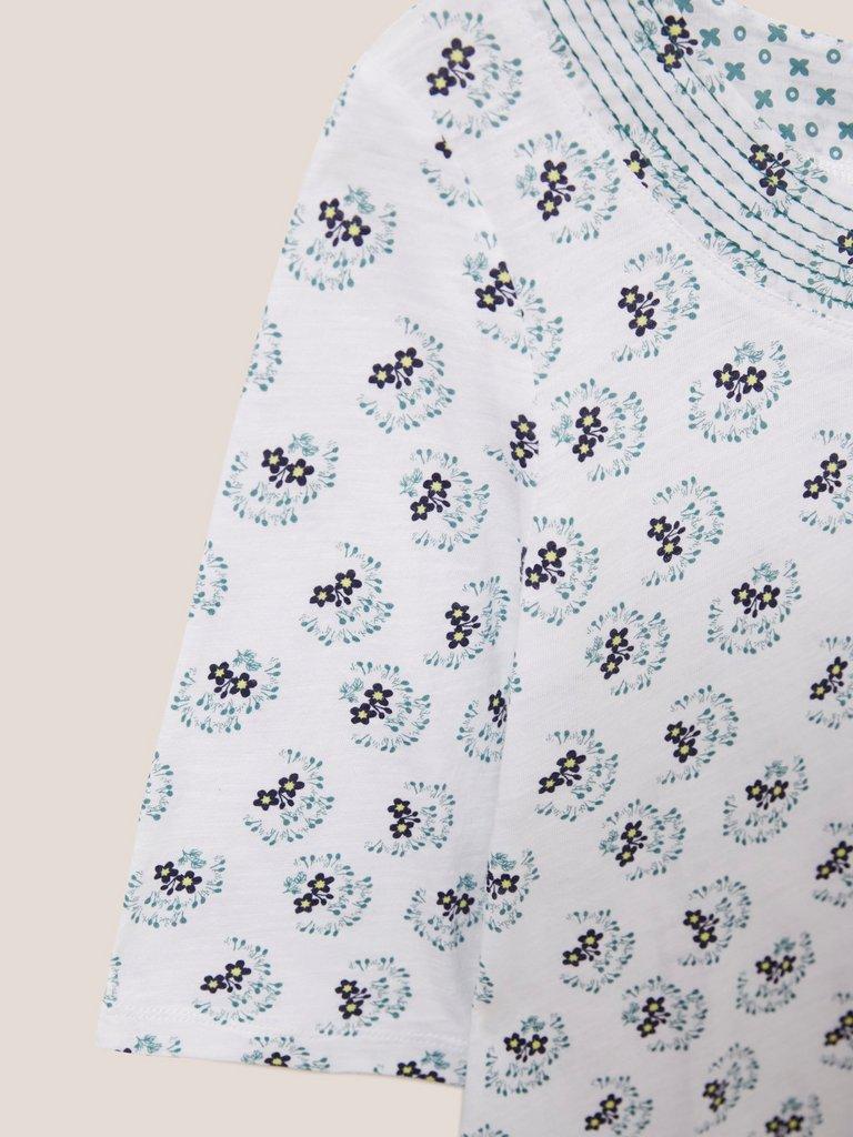 WEAVER JERSEY ROUND NECK TEE in WHITE MLT - FLAT DETAIL