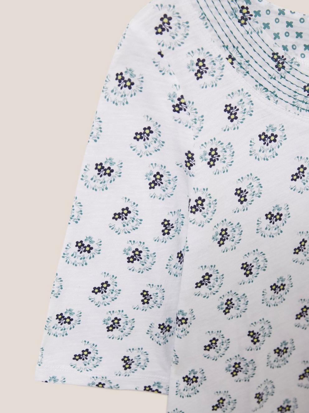 WEAVER JERSEY ROUND NECK TEE in WHITE MLT - FLAT DETAIL