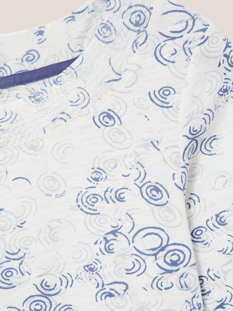WEAVER JERSEY ROUND NECK TEE in WHITE PR - FLAT DETAIL
