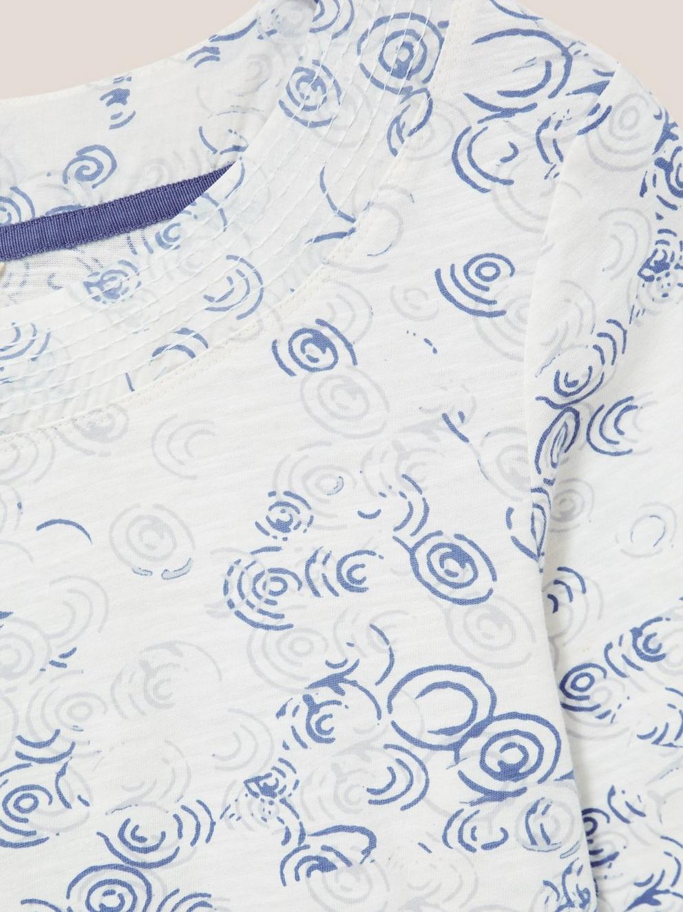 WEAVER JERSEY ROUND NECK TEE in WHITE PR - FLAT DETAIL