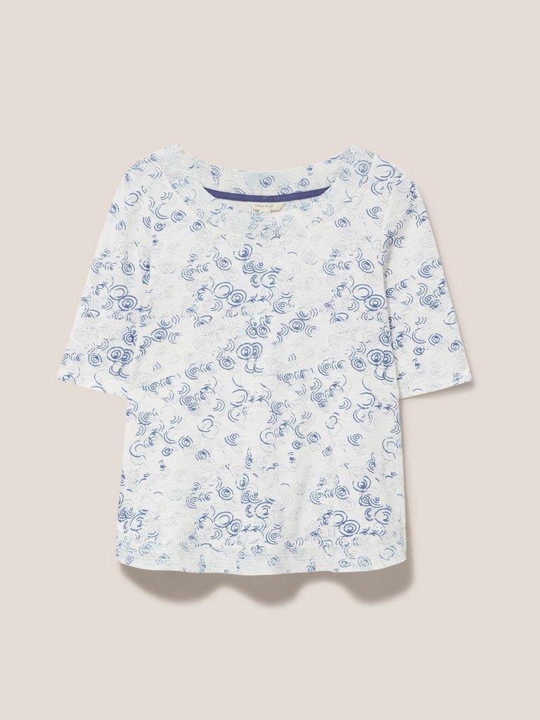WEAVER JERSEY ROUND NECK TEE in WHITE PR - FLAT FRONT