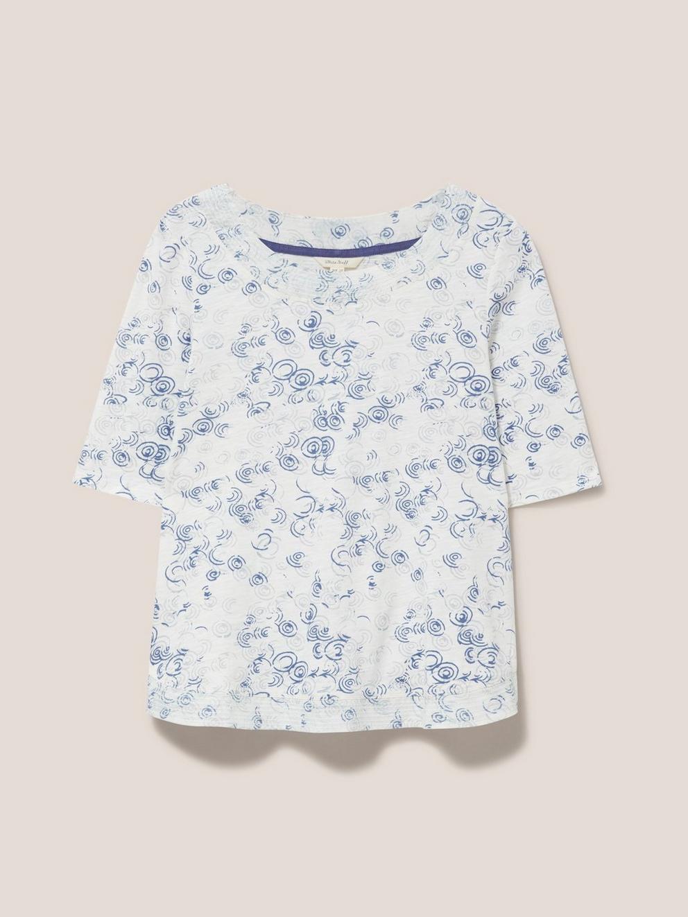 WEAVER JERSEY ROUND NECK TEE in WHITE PR - FLAT FRONT