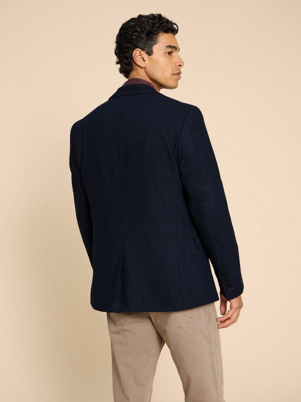 Heath Regular Fit Blazer in DARK NAVY - MODEL BACK