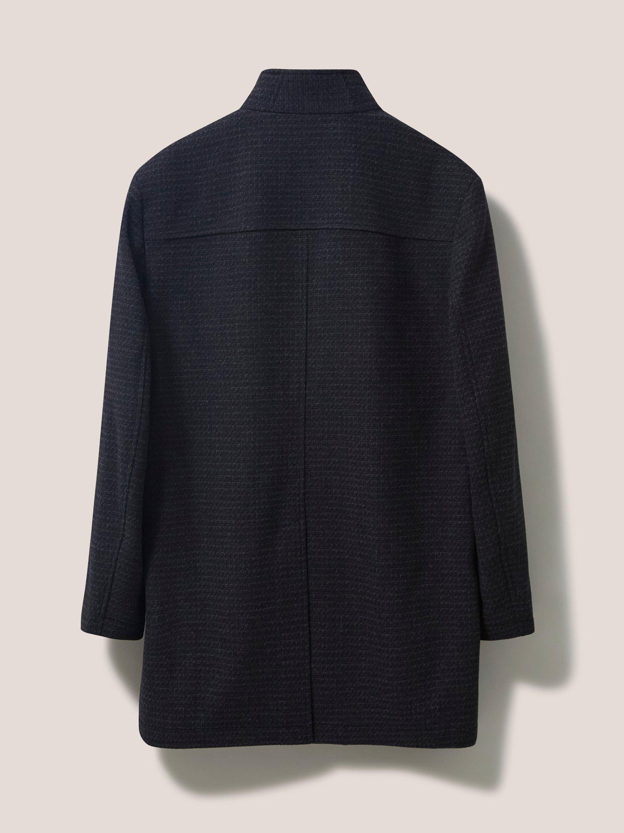 Lincoln Wool Funnel Coat in MID GREY - FLAT BACK