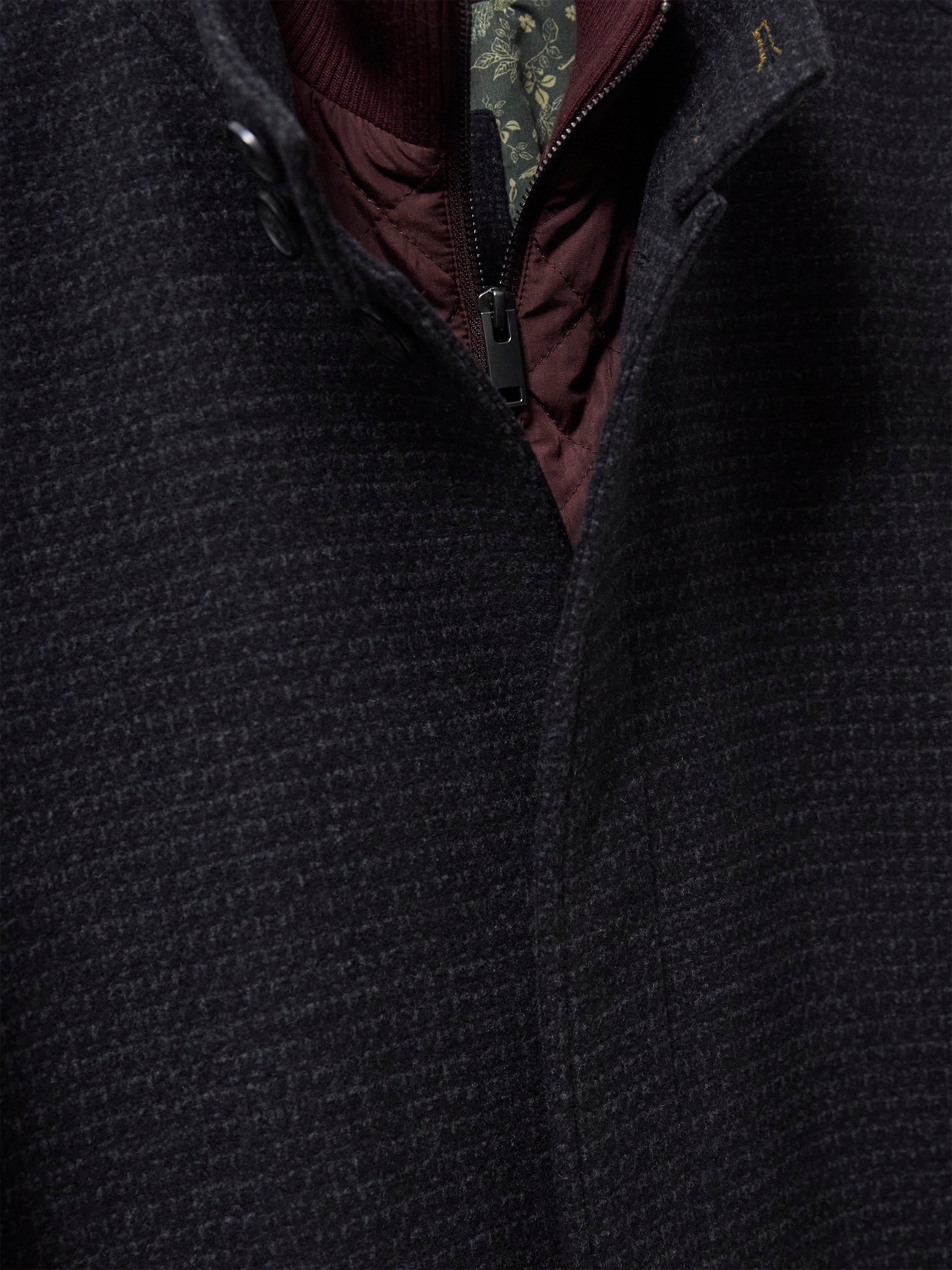 Lincoln Wool Funnel Coat in MID GREY - FLAT DETAIL