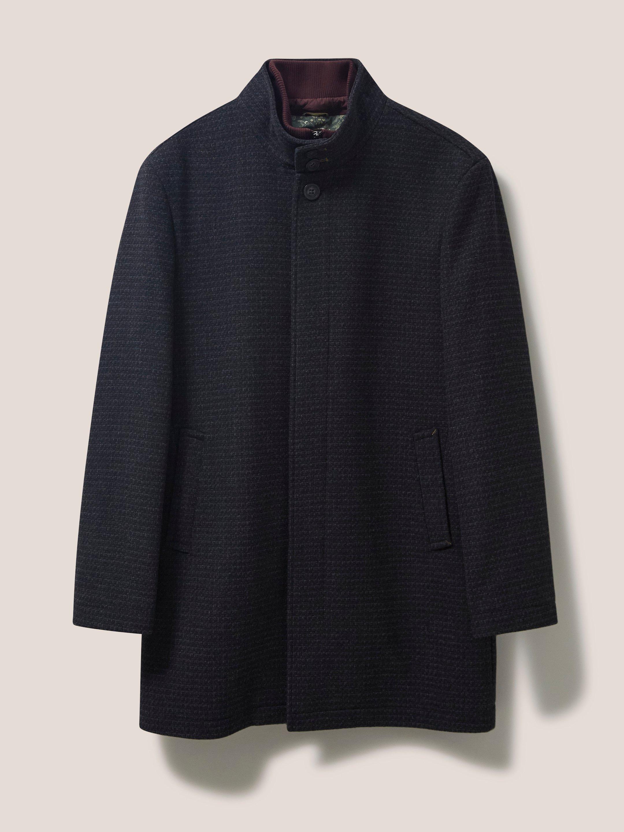 Lincoln Wool Funnel Coat in MID GREY - FLAT FRONT