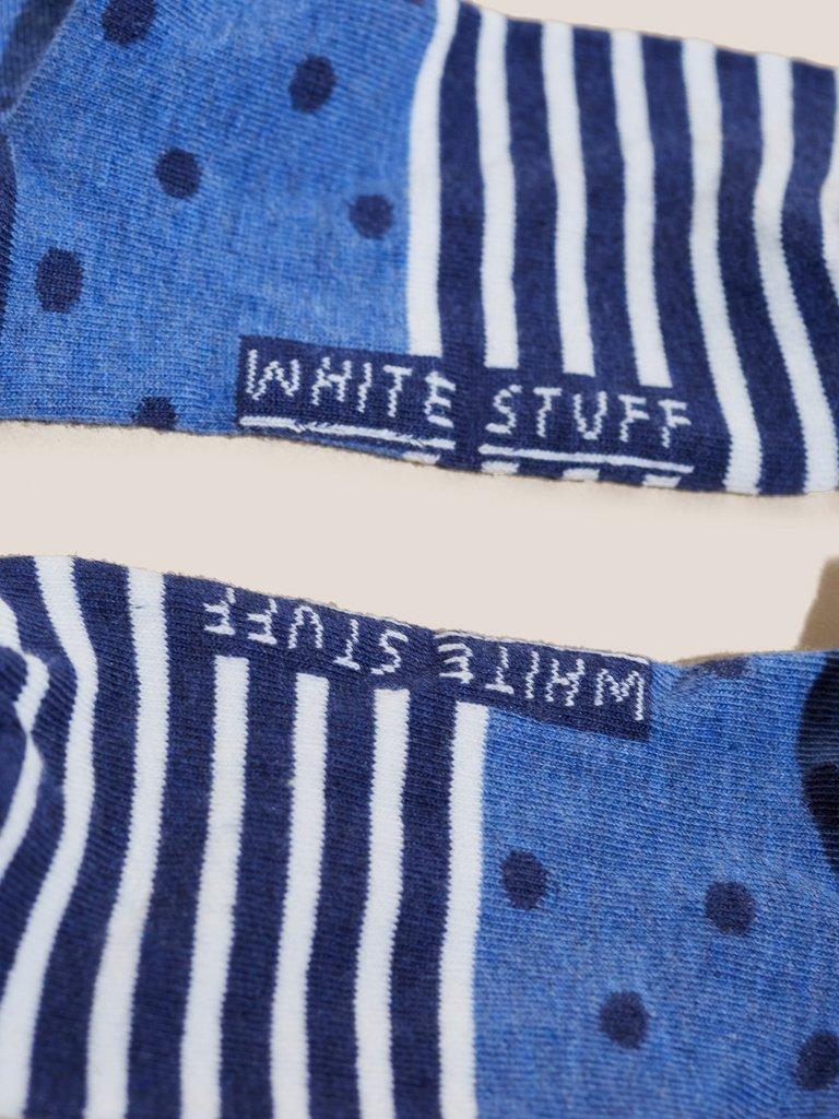 Spot Stripe Socks in NAVY MULTI - FLAT DETAIL