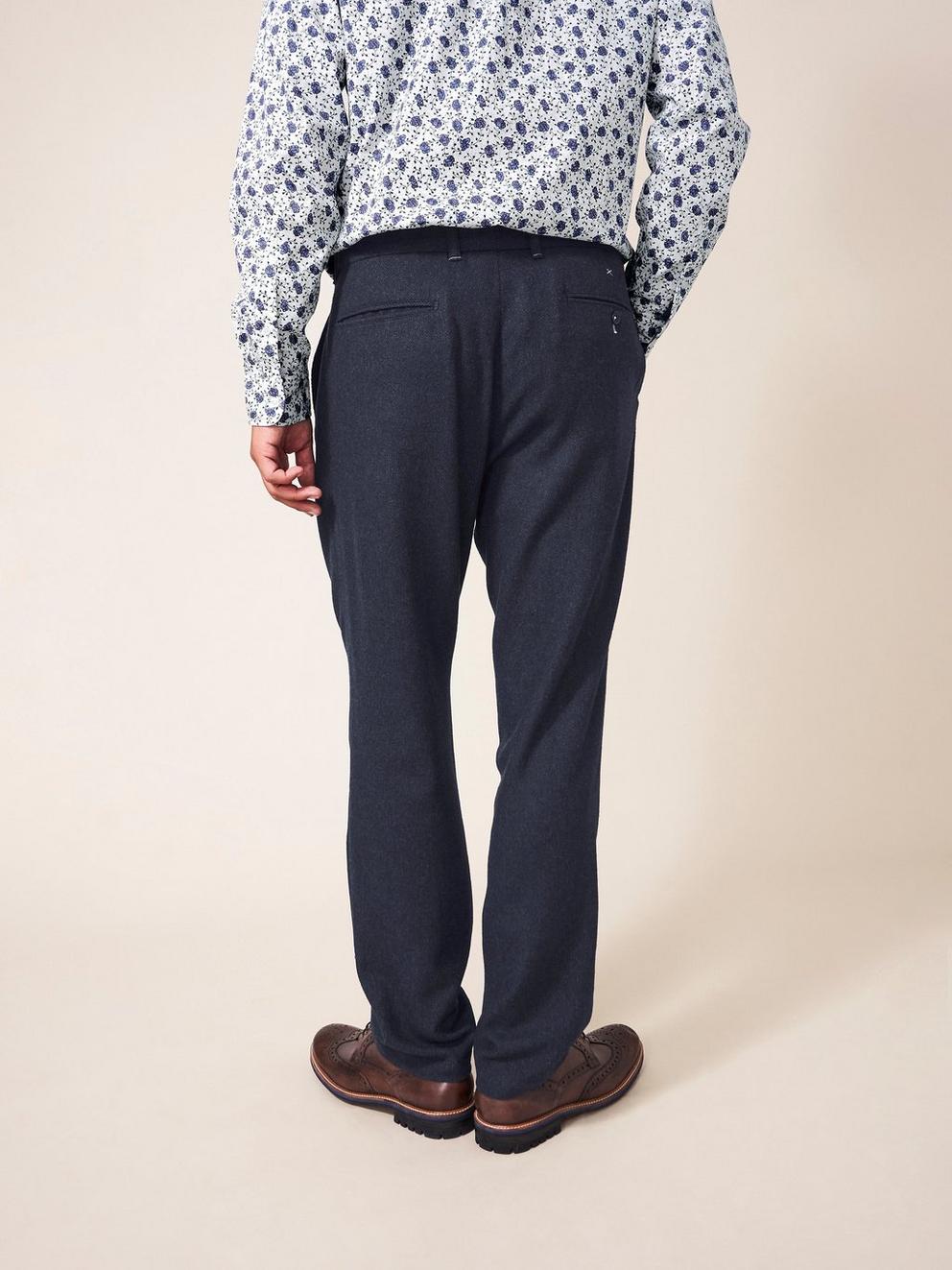 Heath Regular Fit Trouser in DARK NAVY - MODEL BACK