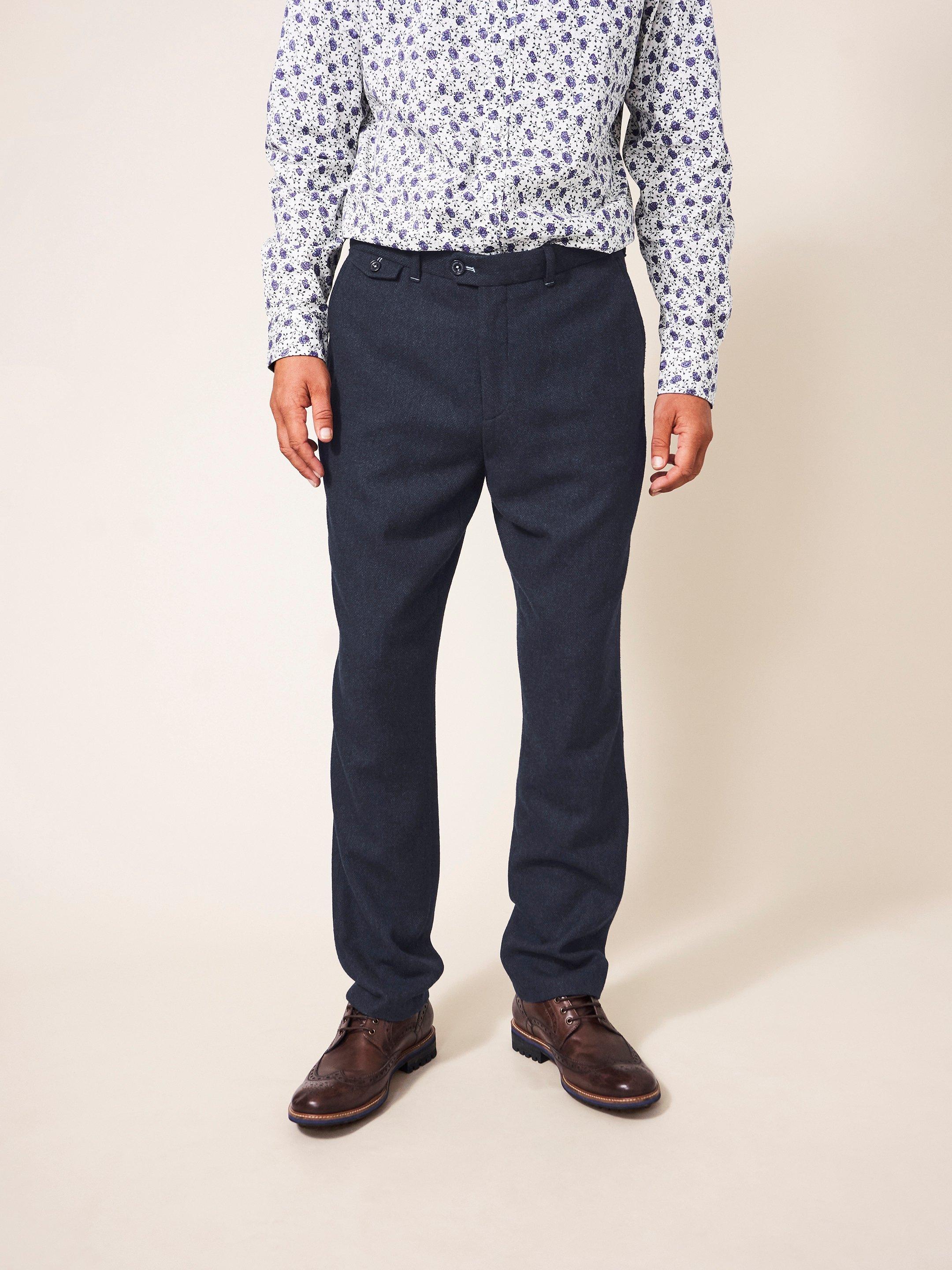 Heath Regular Fit Trouser in DARK NAVY - MODEL FRONT