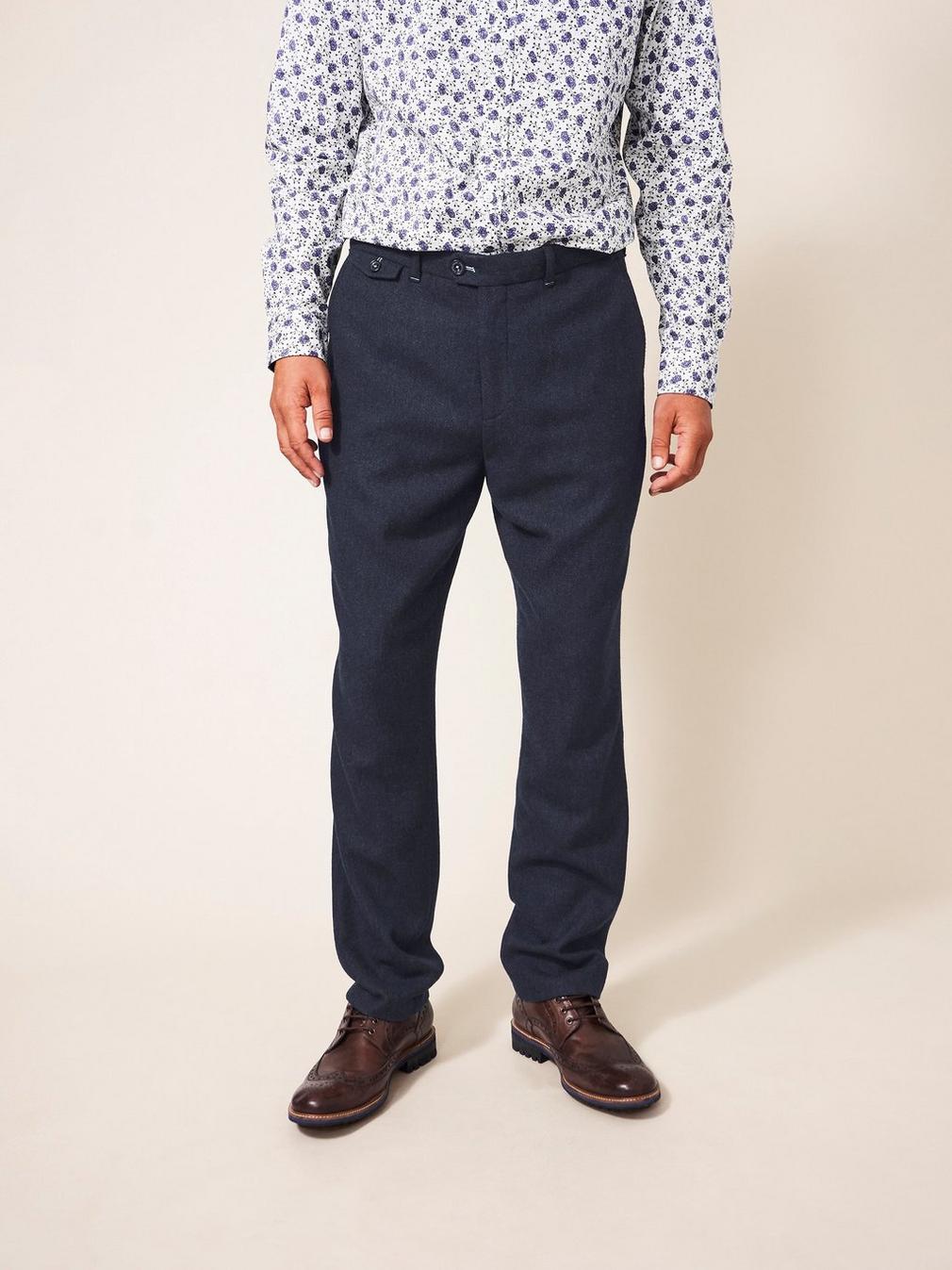 Heath Regular Fit Trouser in DARK NAVY - MODEL FRONT