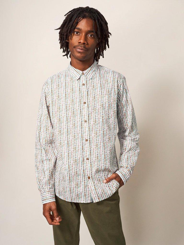Warrick Abstract Printed Shirt in NAT MLT - LIFESTYLE