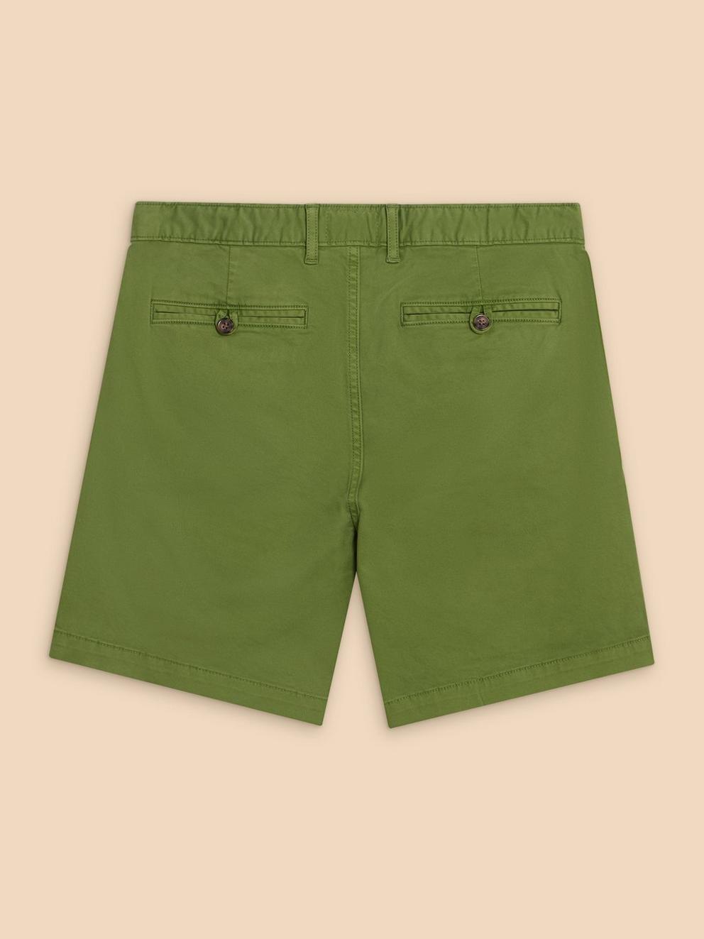 Sutton Organic Chino Short in BRT GREEN - FLAT BACK