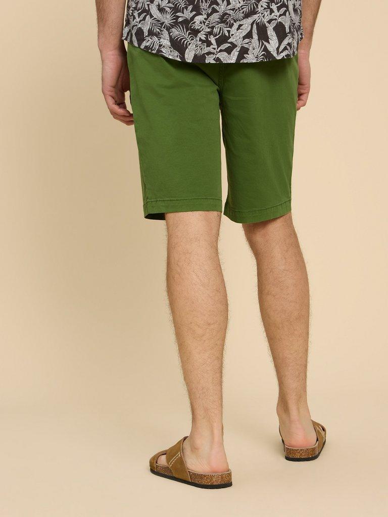 Sutton Organic Chino Short in BRT GREEN - MODEL BACK