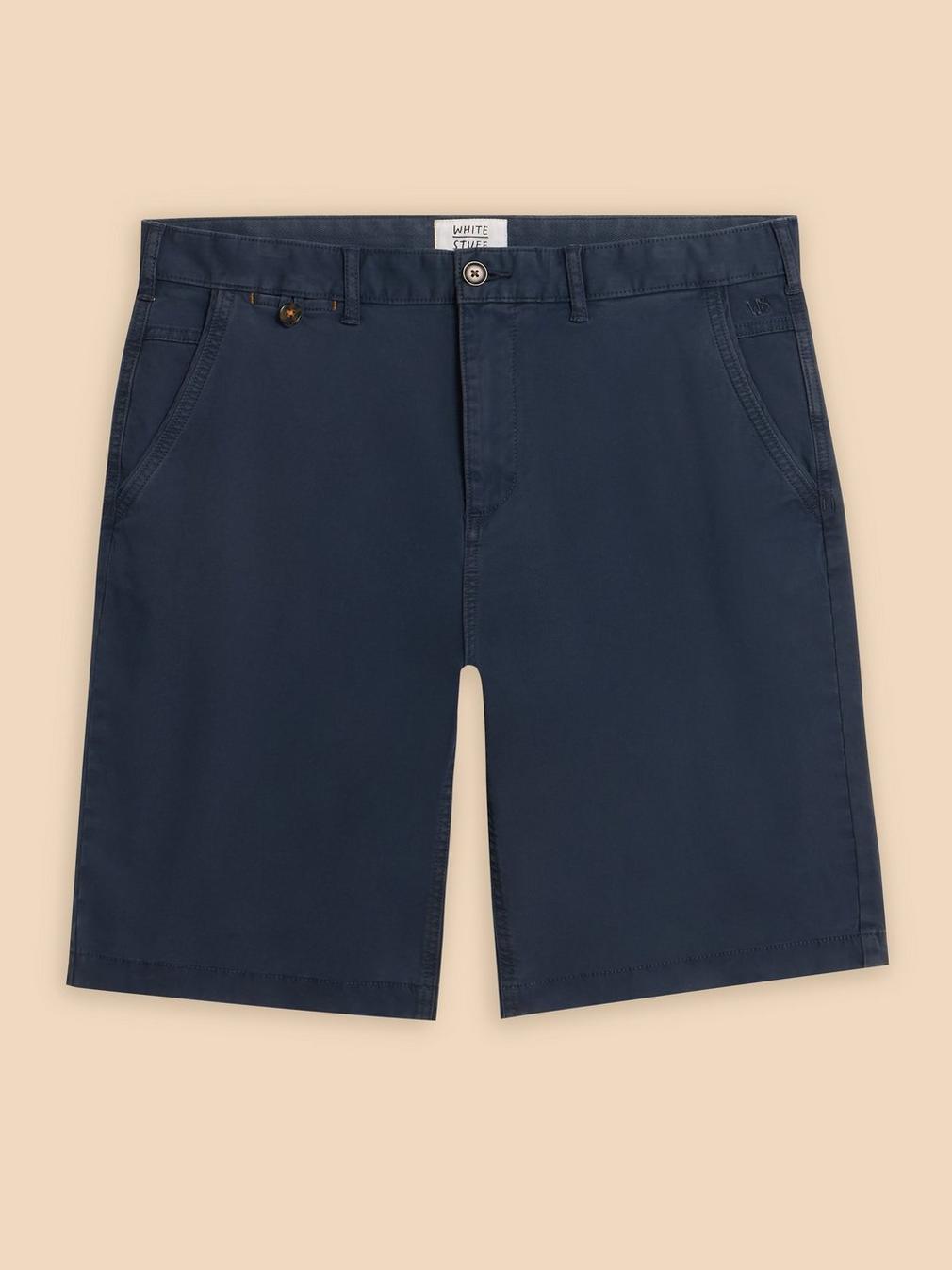 Sutton Organic Chino Short in DARK NAVY - FLAT FRONT