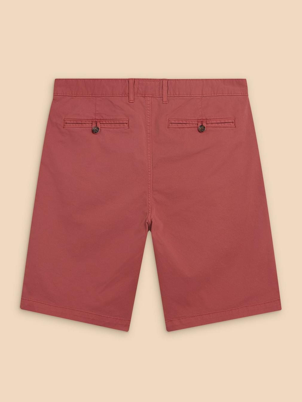 Sutton Organic Chino Short in DEEP PINK - FLAT BACK