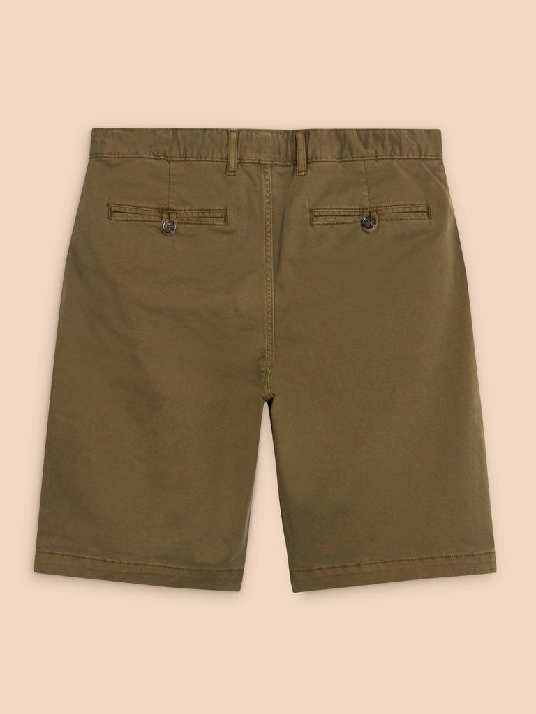 Sutton Organic Chino Short in DK GREEN - FLAT BACK