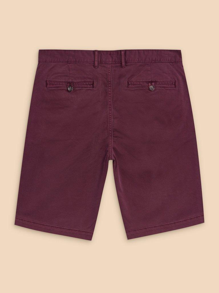 Sutton Organic Chino Short in DK PLUM - FLAT BACK