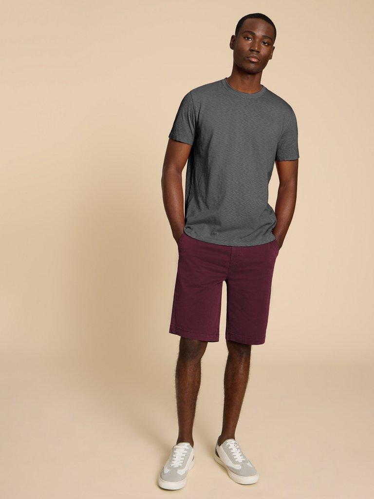 Sutton Organic Chino Short in DK PLUM | White Stuff