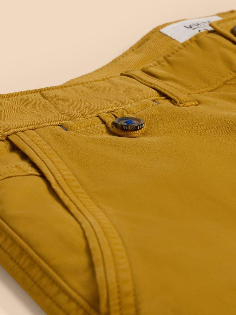 Sutton Organic Chino Short in DP YELLOW - FLAT DETAIL