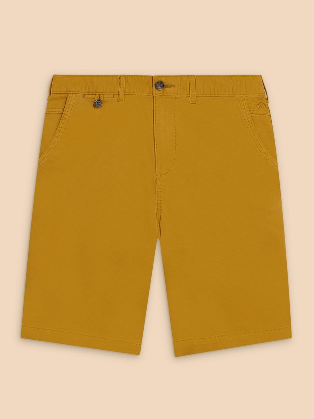 Sutton Organic Chino Short in DP YELLOW - FLAT FRONT