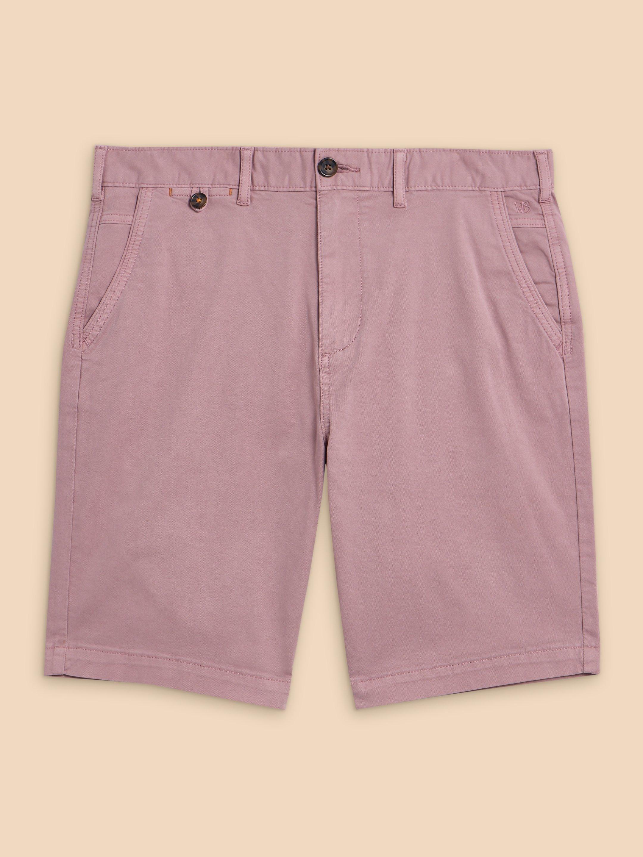 Sutton Organic Chino Short in DUS PINK - FLAT FRONT