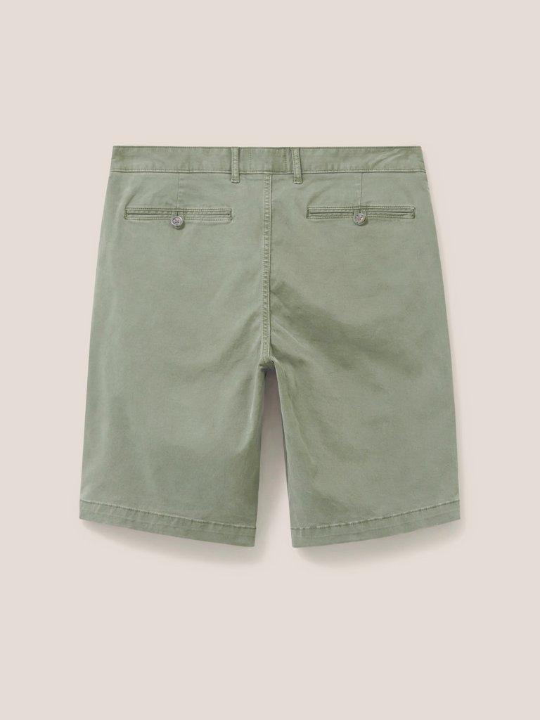 Sutton Organic Chino Short in KHAKI GRN - FLAT BACK