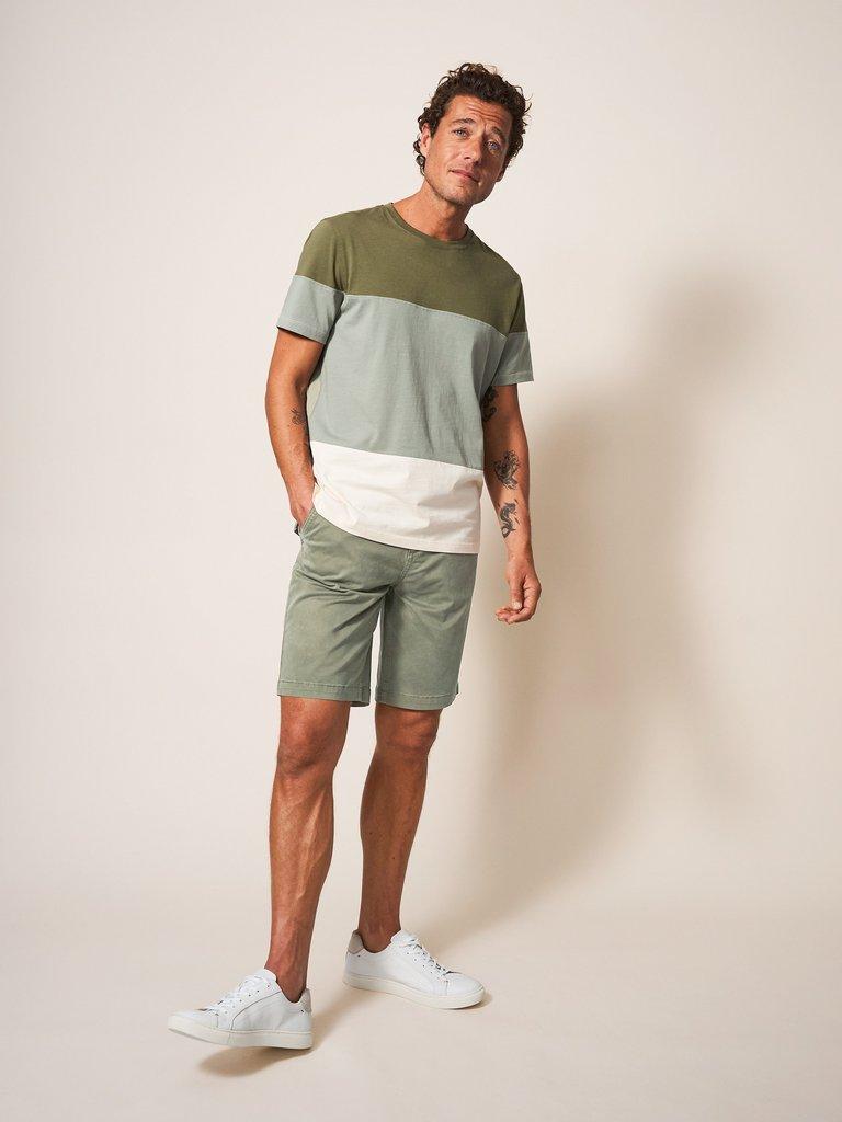 Sutton Organic Chino Short in KHAKI GRN - LIFESTYLE