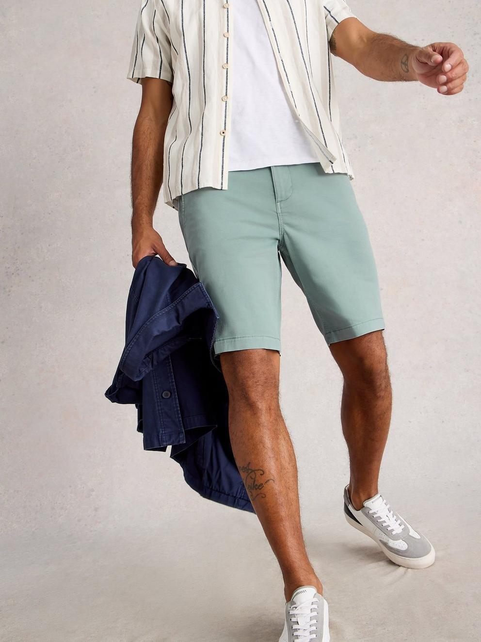 Sutton Organic Chino Short in LGT BLUE - LIFESTYLE
