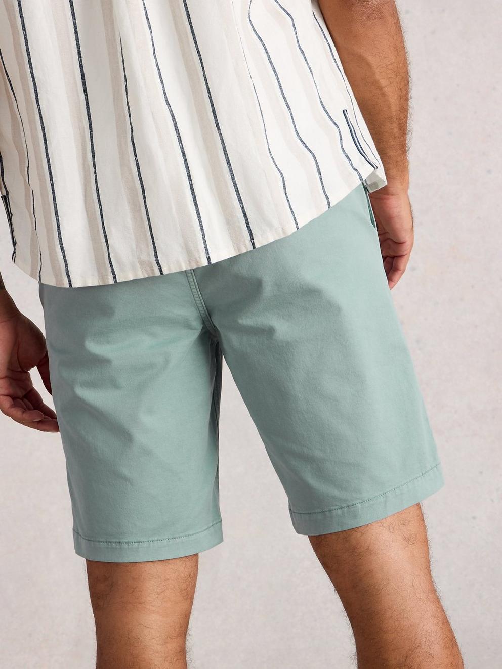 Sutton Organic Chino Short in LGT BLUE - MODEL BACK