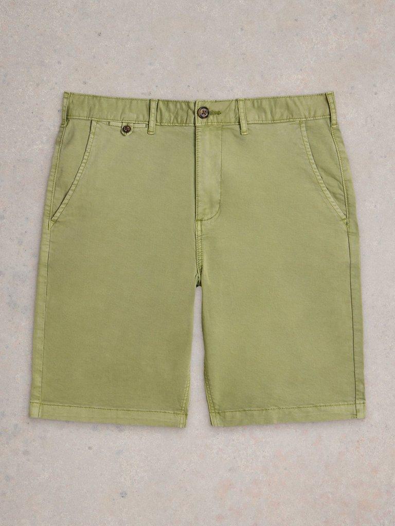 Sutton Organic Chino Short in LGT GREEN - FLAT FRONT
