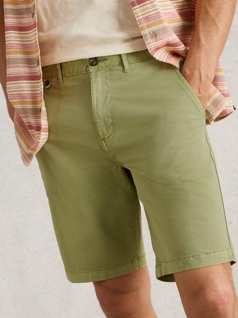 Sutton Organic Chino Short in LGT GREEN - LIFESTYLE
