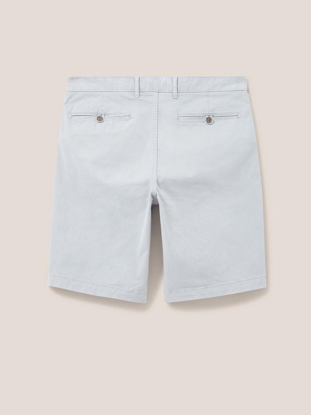 Sutton Organic Chino Short in LGT GREY - FLAT BACK