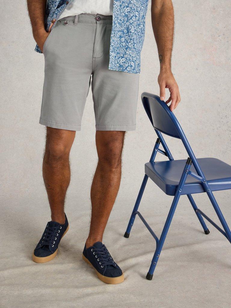 Sutton Organic Chino Short in LGT GREY - LIFESTYLE