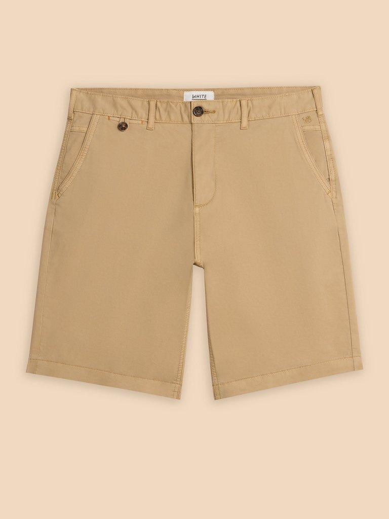 Sutton Organic Chino Short in LGT NAT - FLAT FRONT