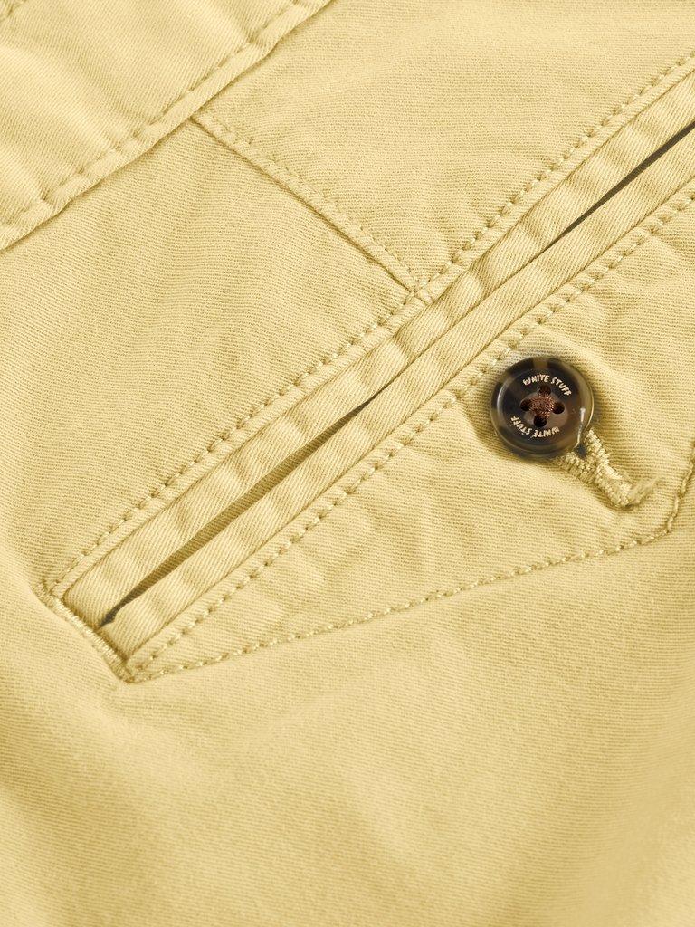 Sutton Organic Chino Short in LGT YELLOW - FLAT DETAIL