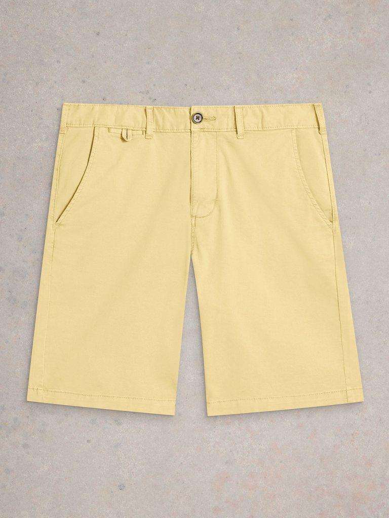Sutton Organic Chino Short in LGT YELLOW - FLAT FRONT